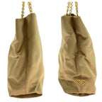 Prada Gold Hardware Satin Chain Tote Handbag — view 8