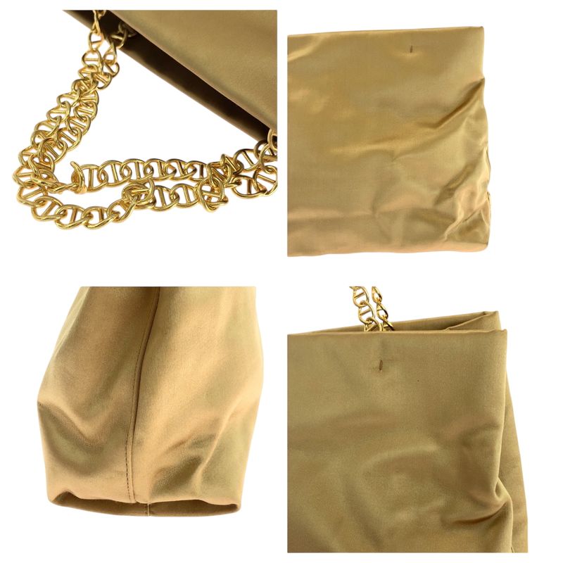Prada Gold Hardware Satin Chain Tote Handbag — view 5