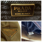 Prada Gold Hardware Satin Chain Tote Handbag — view 4