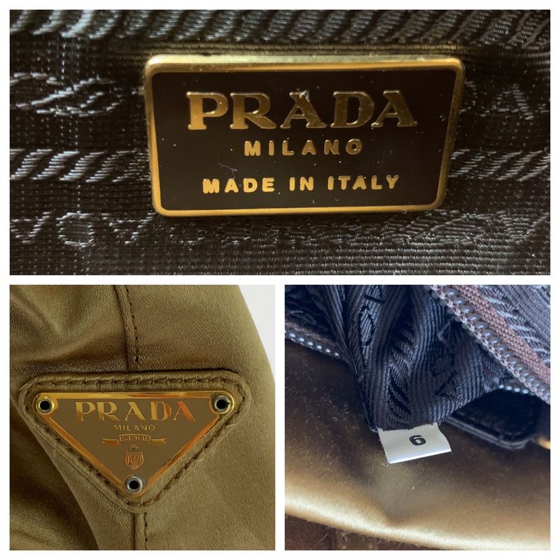 Prada Gold Hardware Satin Chain Tote Handbag — view 4