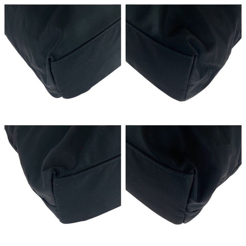 Prada Tessuto Triangle Logo Plate Black Silver Hardware Nylon Tote Bag — view 3