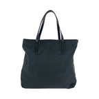 Prada Tessuto Triangle Logo Plate Black Silver Hardware Nylon Tote Bag — view 2