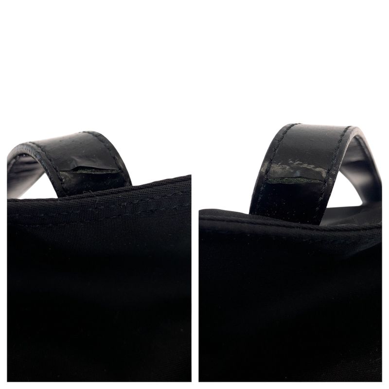 Prada Tessuto Triangle Logo Plate Black Silver Hardware Nylon Tote Bag — view 6
