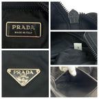 Prada Tessuto Triangle Logo Plate Black Silver Hardware Nylon Tote Bag — view 4