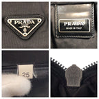 Prada Tessuto Triangle Logo Plate Black Silver Hardware Shoulder Bag Messenger — view 4