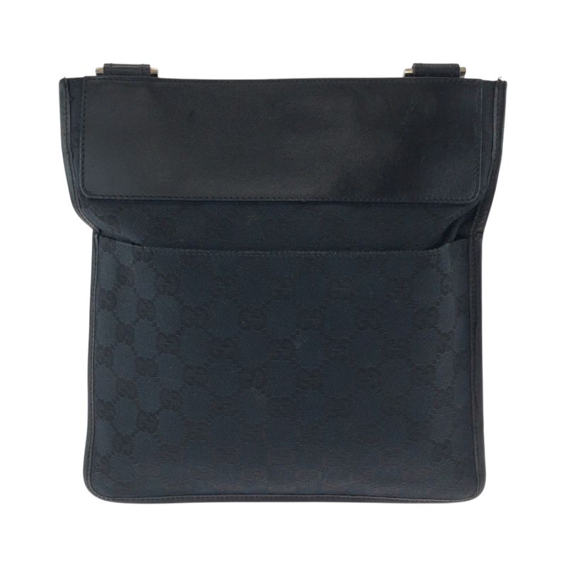 Gucci Black Silver Hardware GG Canvas 019 0348 Shoulder Bag Pochette — view 2