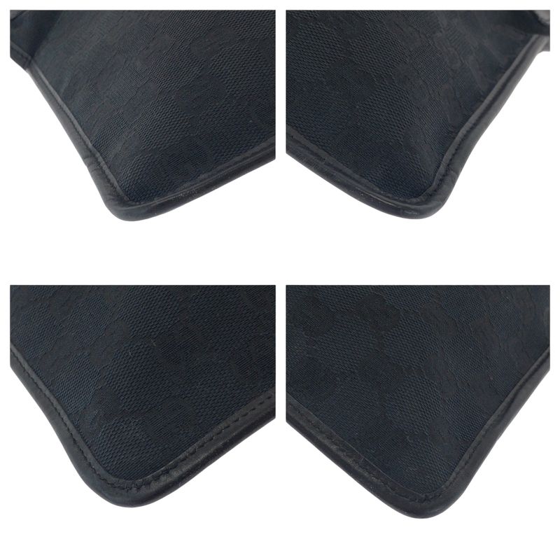 Gucci Black Silver Hardware GG Canvas 019 0348 Shoulder Bag Pochette — view 3