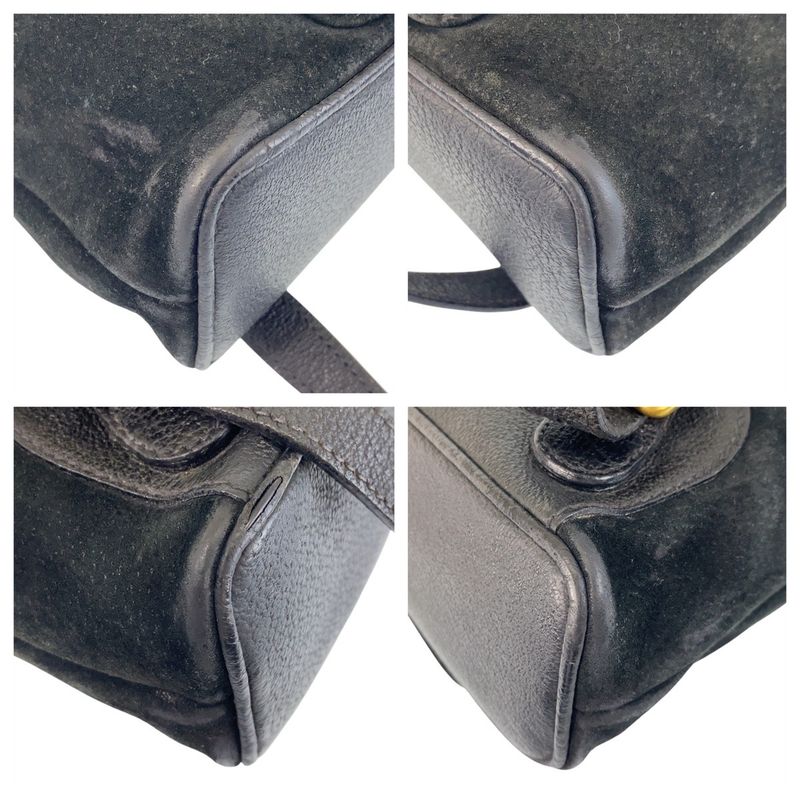 Gucci Bamboo Black Gold Hardware Suede 003 1705 0030 Backpack — view 3