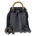 Gucci Bamboo Black Gold Hardware Suede 003 1705 0030 Backpack — view 2