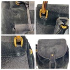 Gucci Bamboo Black Gold Hardware Suede 003 1705 0030 Backpack — view 5