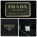 Prada Tessuto Triangle Logo Plate Black Silver Hardware Nylon Shoulder Bag — view 4