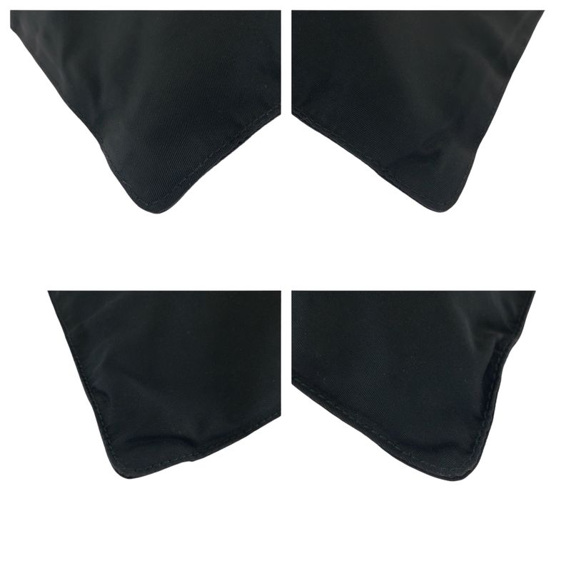 Prada Tessuto Triangle Logo Plate Black Silver Hardware Nylon Shoulder Bag — view 3