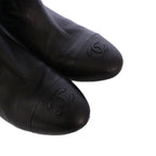 Chanel Jockey Boots Middle Length Coco Mark Leather 38 C Black KH — view 5