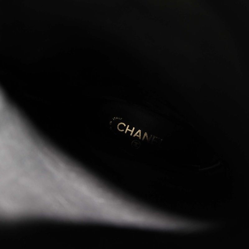 Chanel Jockey Boots Middle Length Coco Mark Leather 38 C Black KH — view 8