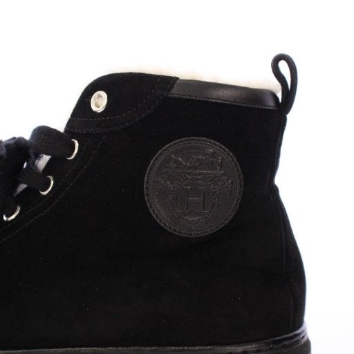 Hermes Jimmy High Cut Sneakers Shoes Thick Sole Suede Switching Logo One Color — view 7