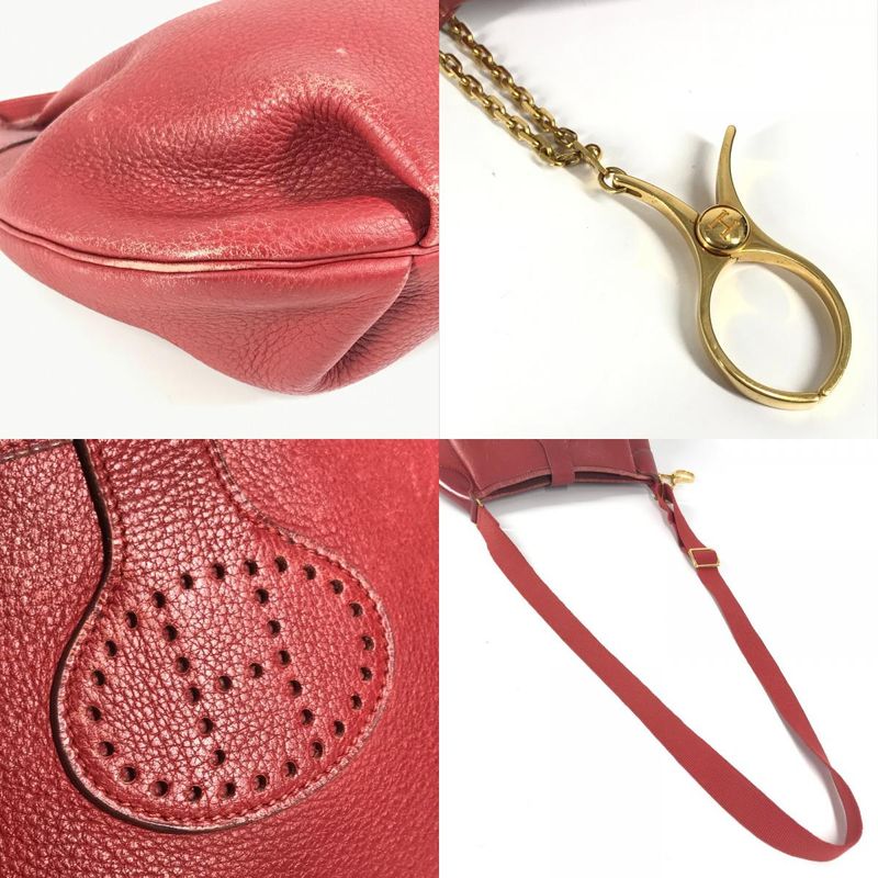 Hermes Shoulder Bag Rodeo De Leather Red — view 7
