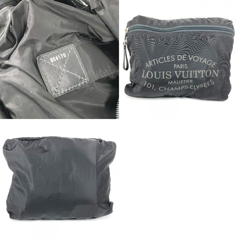 Louis Vuitton Practical Boston Bag Leather Nylon Black — view 9