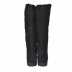 Chanel Long Boots Mouton Inner Shearling Coco Mark 36.5 Black Aa — view 3