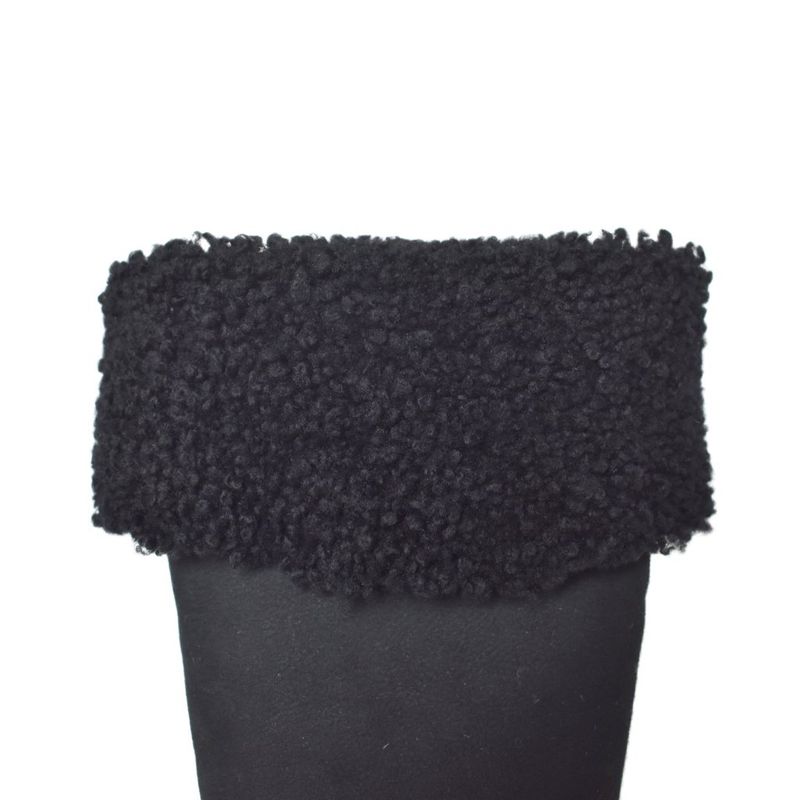 Chanel Long Boots Mouton Inner Shearling Coco Mark 36.5 Black Aa — view 8