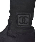 Chanel Long Boots Mouton Inner Shearling Coco Mark 36.5 Black Aa — view 6