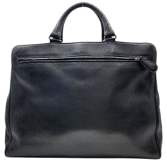 Bottega Veneta Intrecciato Business Bag Briefcase Handbag Black Leather — view 2
