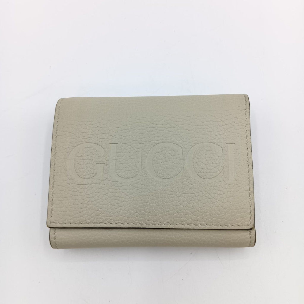 Gucci Embossed Logo Mini Wallet Trifold Ivory — view 2