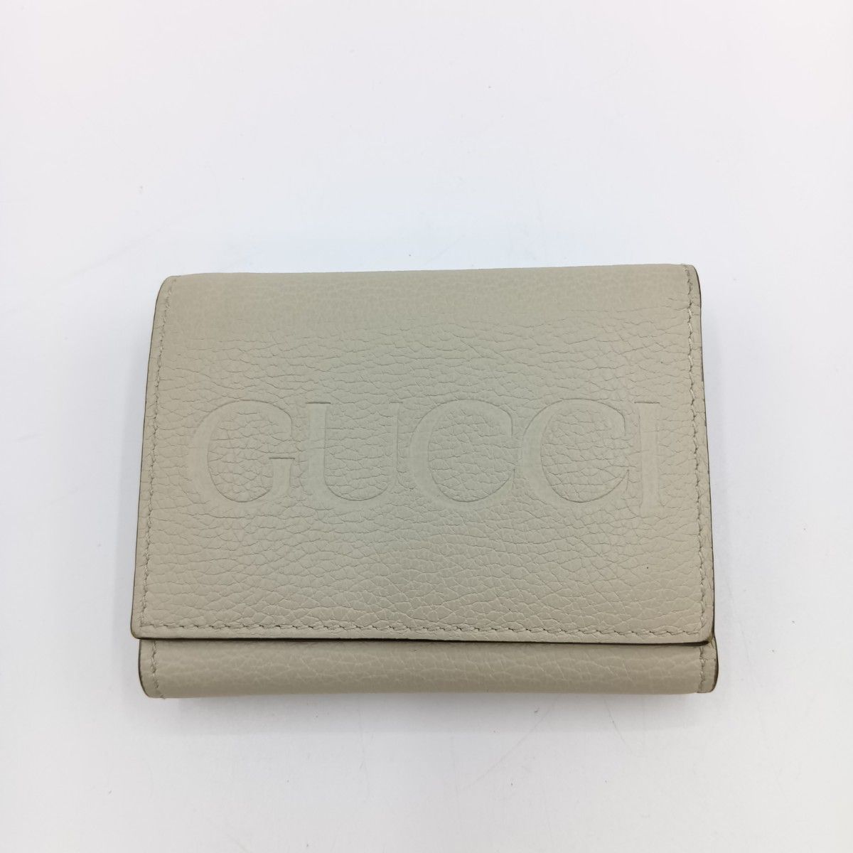 Gucci Embossed Logo Mini Wallet Trifold Ivory — view 2