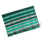 Hermes Cashmere Tartan Check Fringe Blanket Scarf Large Shawl Green — view 4