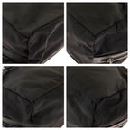 Prada Tessuto Saffiano Leather Triangle Logo Plate Black Nylon Clutch Bag — view 3