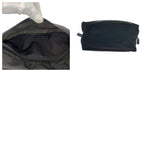 Prada Tessuto Saffiano Leather Triangle Logo Plate Black Nylon Clutch Bag — view 9