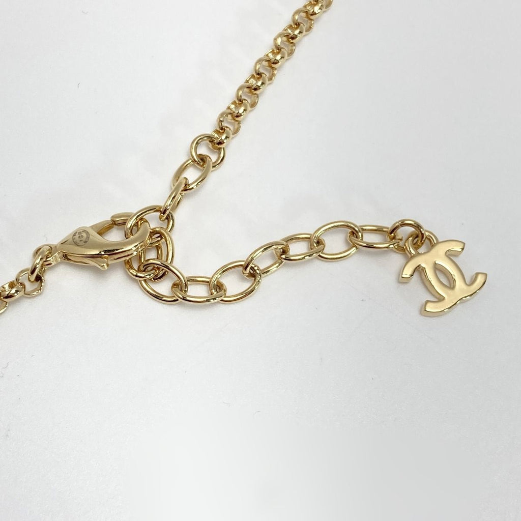 Chanel Coco Mark Perfume Bottle Motif Necklace B23 a Gold Black Resin GP — view 5