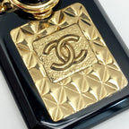 Chanel Coco Mark Perfume Bottle Motif Necklace B23 a Gold Black Resin GP — view 7