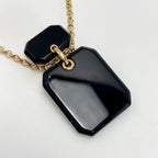 Chanel Coco Mark Perfume Bottle Motif Necklace B23 a Gold Black Resin GP — view 3
