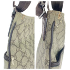 Gucci Gray Brown Silver Hardware GG Supreme Canvas Leather Shoulder Bag — view 5