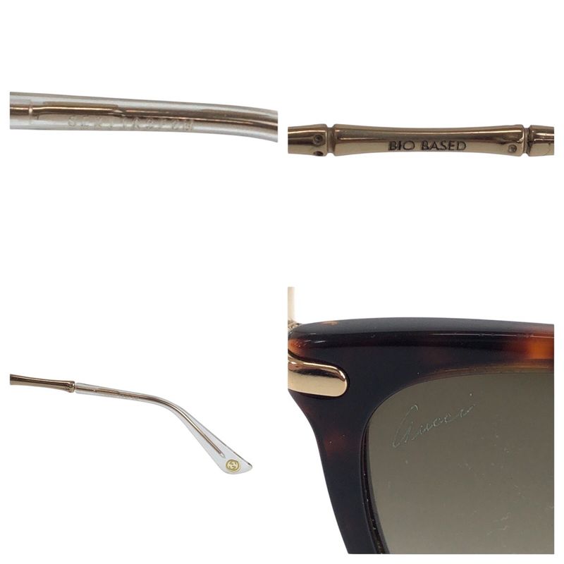 Gucci Brown Gold Metal Acetate 11 A3 F3 M Sunglasses — view 6