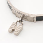 Hermes Bangle Kelly Black Stainless Steel Leather — view 4