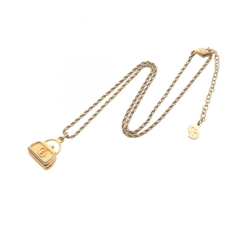 Christian Dior Necklace CD Logo Bag Motif GP — view 2