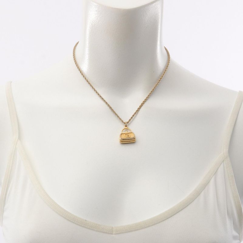 Christian Dior Necklace CD Logo Bag Motif GP — view 5