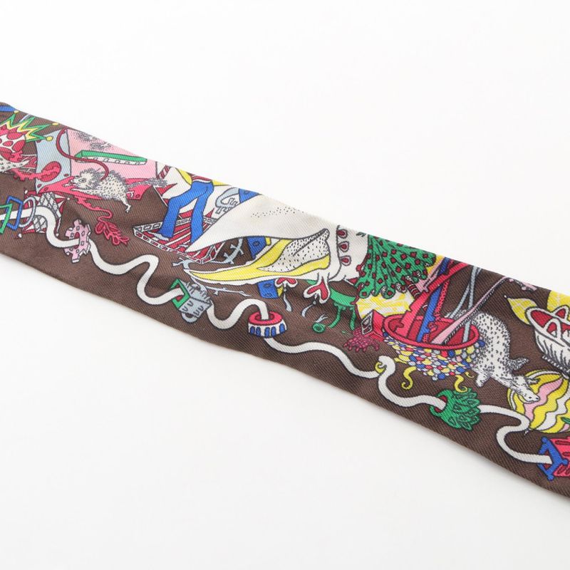 Hermes Scarf Twilly LA Folle Parade Silk — view 8