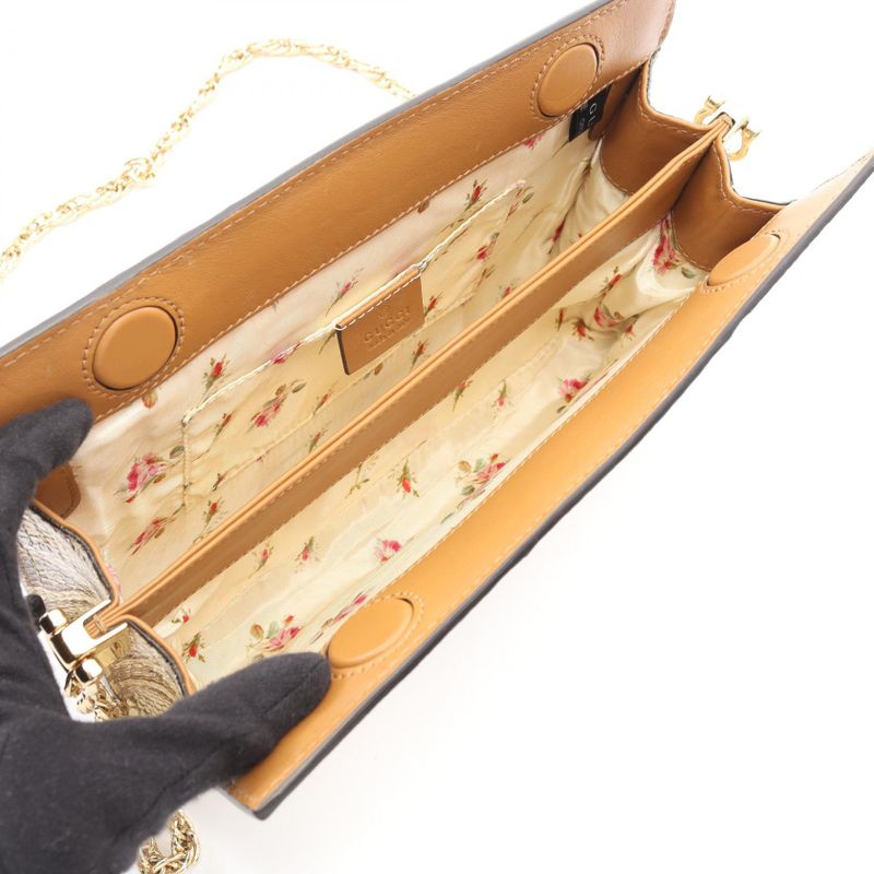 Gucci Shoulder Bag Ophidia Small Beige Exotic Cles Zur — view 3