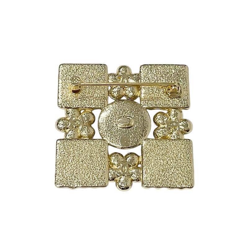Chanel Brooch Corsage Gold Black Coco Mark Rhinestone — view 4