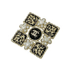 Chanel Brooch Corsage Gold Black Coco Mark Rhinestone — view 3