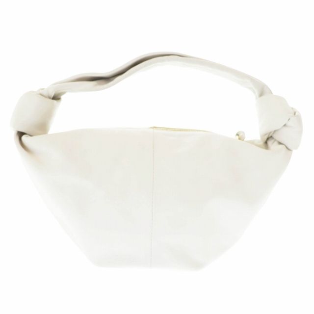 Bottega Veneta Double Knot Leather Mini Hand Bag Chalk Ivory White — view 4