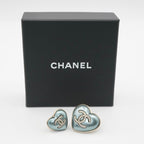 Chanel Brooch Corsage Blue Gold Pin Heart Rhinestone Set Of 2 — view 7