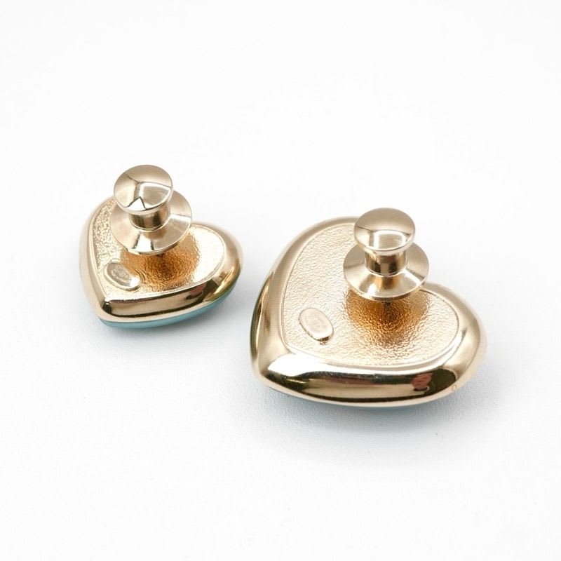 Chanel Brooch Corsage Blue Gold Pin Heart Rhinestone Set Of 2 — view 4