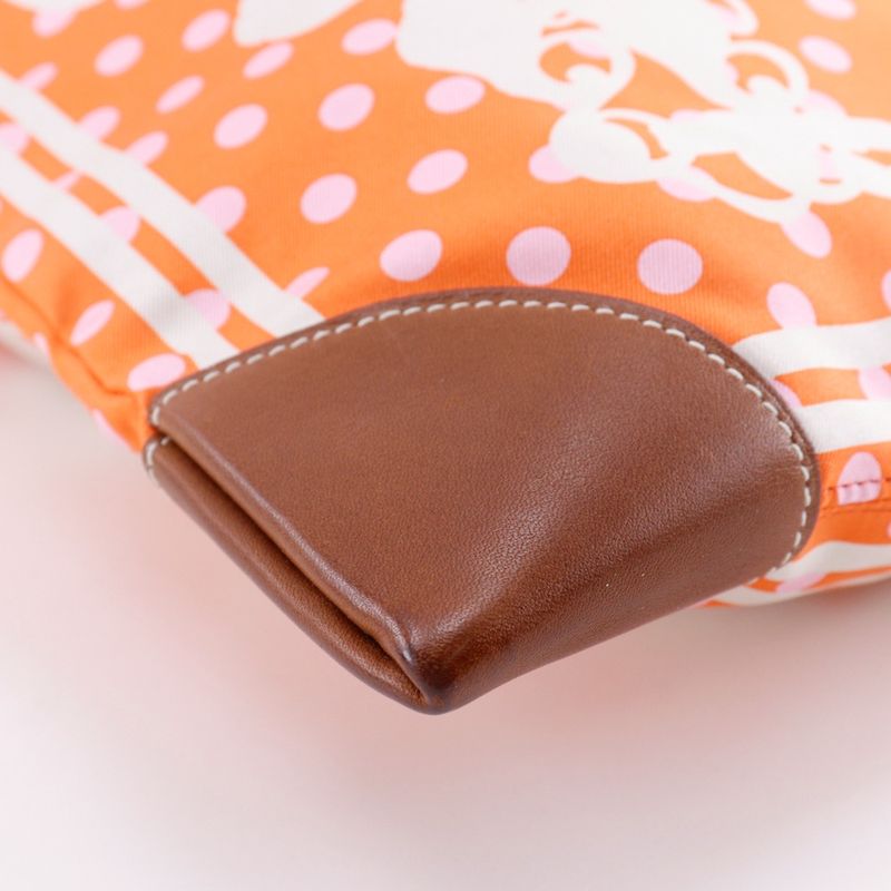 Hermes Silky City PM Brides de Gala Polka Dot Silk Orange — view 4