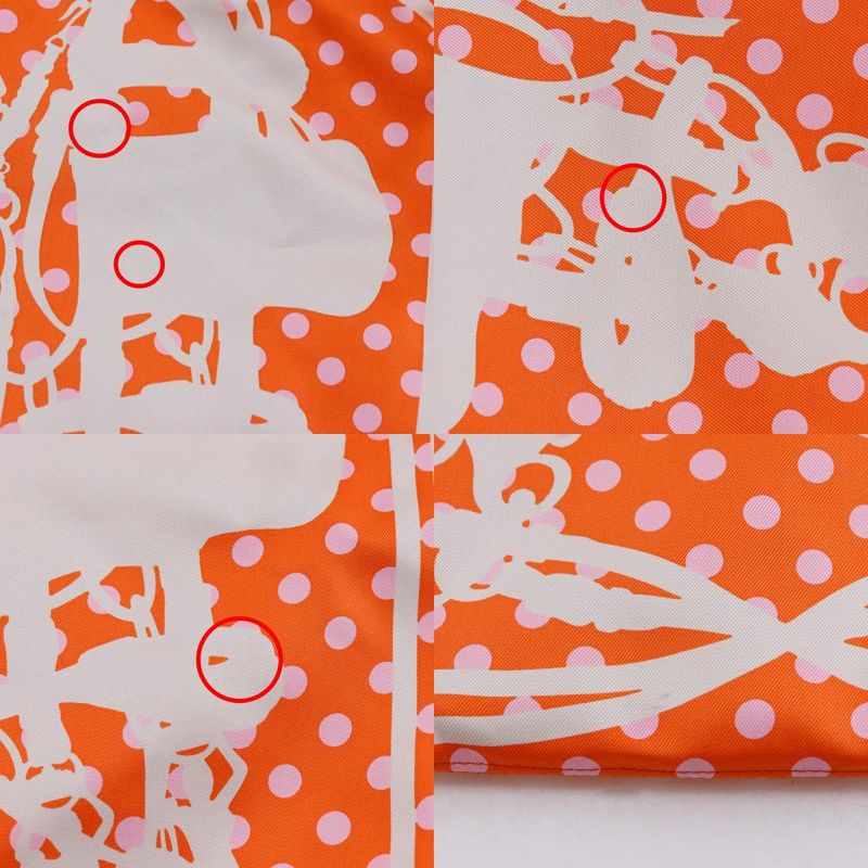 Hermes Silky City PM Brides de Gala Polka Dot Silk Orange — view 8