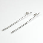 Celine Earrings Earring Silver Bijou Bar Rhinestone — view 3