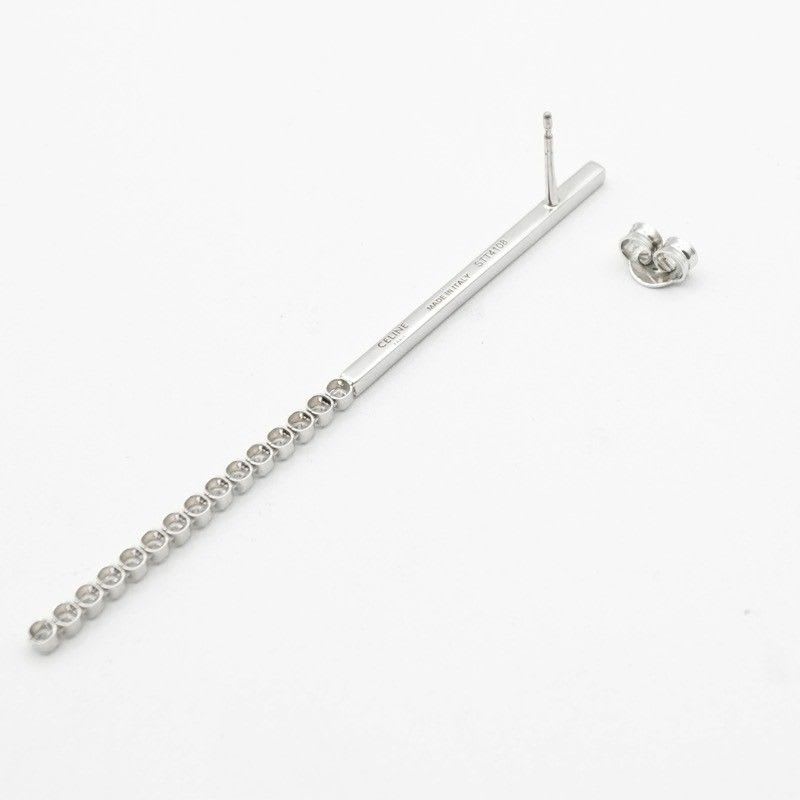 Celine Earrings Earring Silver Bijou Bar Rhinestone — view 5
