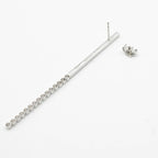 Celine Earrings Earring Silver Bijou Bar Rhinestone — view 5